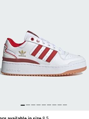 adidas Forum Bold Sneakers in White and Red with Gold Logo women’s 8.5